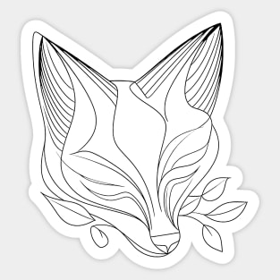 Minimalistic lines fox Sticker